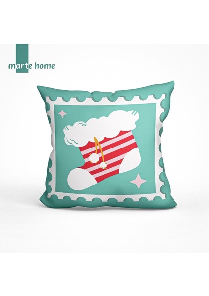 Yılbaşı & Christmas Çift Taraf Desen Baskılı Dekoratif Kırlent Kılıfı