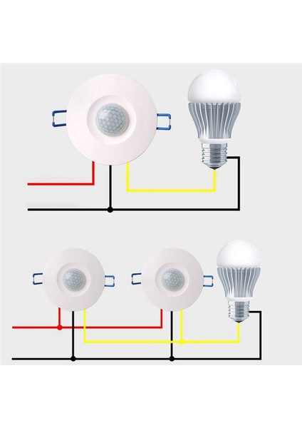 Gömülü Insan Vücudu Sensörü Anahtarı 220V Üç Telli LED Işıklar Fan Çok Fonksiyonlu Gecikmeli Zaman Sensörü (Yurt Dışından)