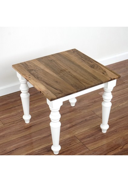 Koltuk Yanı Beyaz Ayaklı Ceviz Sehpa - Oturma Odası Dekorasyonu indirimleri