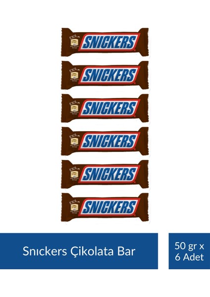 Snıckers Çikolata Bar 50 gr x 6 Adet