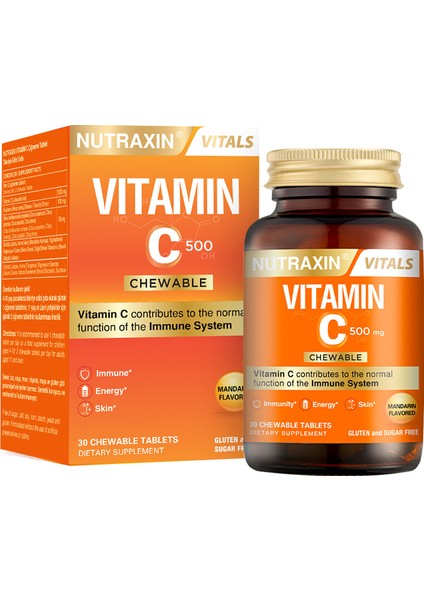 C Vitamini 500 Mg 30 Adet Çiğneme Tableti