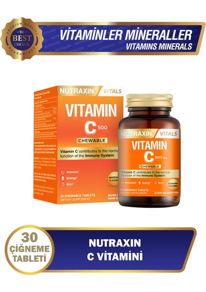 C Vitamini 500 Mg 30 Adet Çiğneme Tableti modelleri