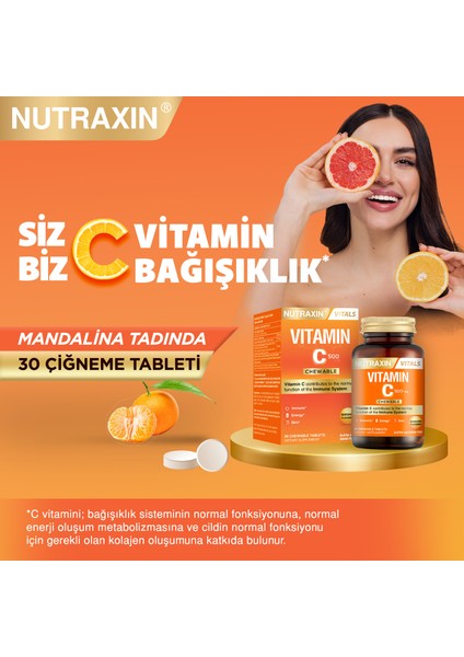 C Vitamini 500 Mg 30 Adet Çiğneme Tableti fırsatları