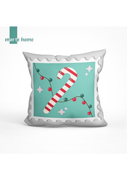 Yılbaşı & Christmas Çift Taraf Desen Baskılı Dekoratif Kırlent Kılıfı