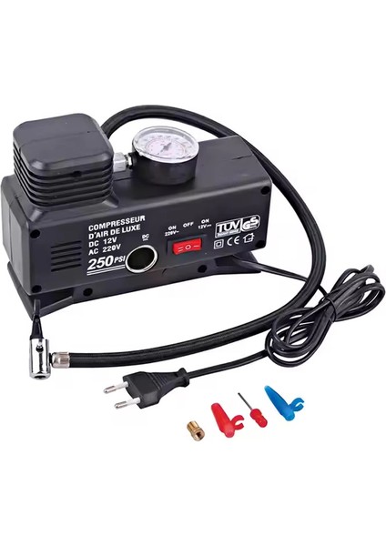 220V ve 12V Uyumlu Çok Amaçlı Hava Lastik Şişirme Kompresörü - 250 Psı NM-7764 fiyatları