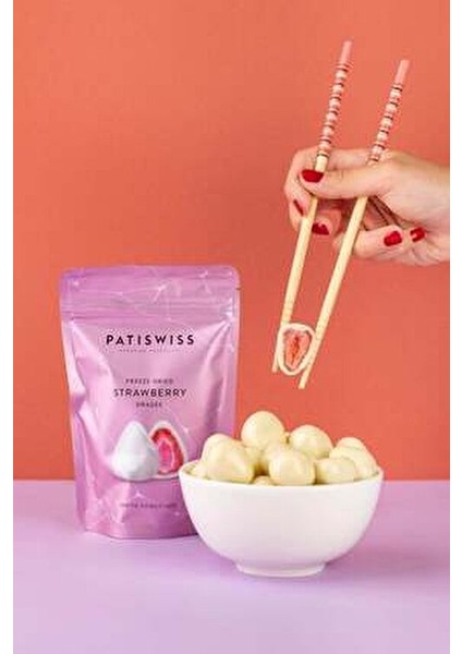 Beyaz Çikolatalı Çilek Draje 80g %88 Beyaz Çikolata ile Tatlandırılmış Lezzetli Atıştırmalık