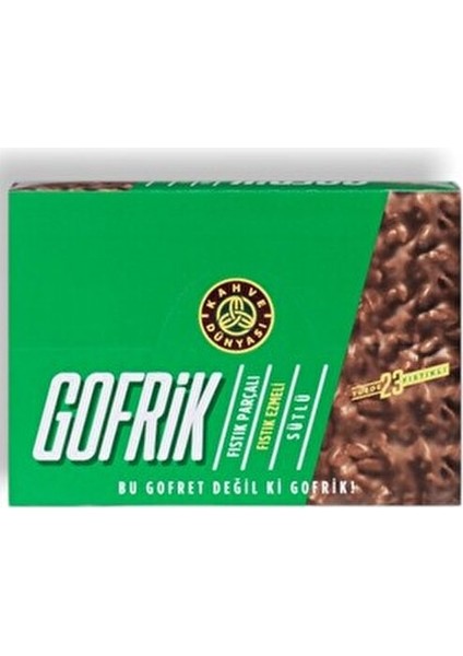 Gofrik Sütlü 24'lü Paket 33 gr Antep Fıstığı Lezzeti ile Tatlandırılmış