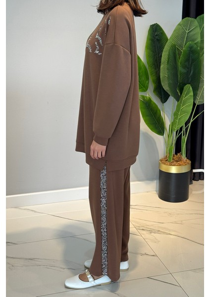 Taş Detaylı Modal Takım 120289 Kahverengi fiyatları