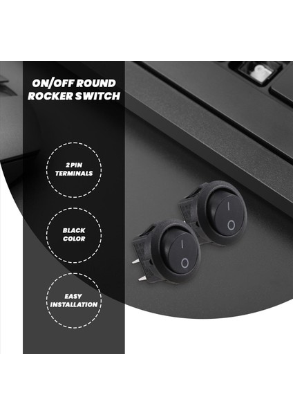 5pcs Spst Siyah Düğmesi Açma/kapalı Yuvarlak Rocker Anahtarı Ac 6A/250V 10A/125V (Yurt Dışından) fırsatları