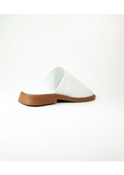 4099 Beyaz Deri Parmak Arası Kadın Terlik fırsatları