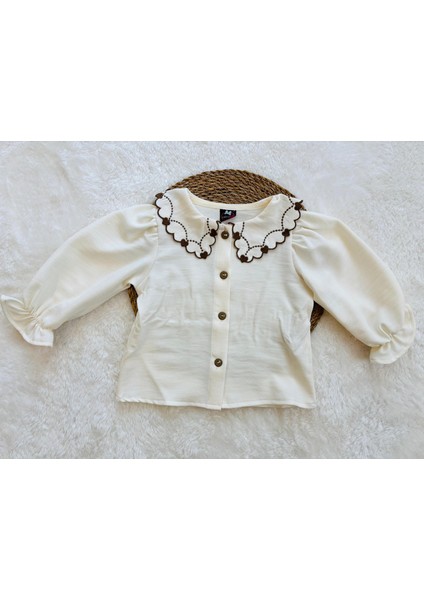 Nakışlı Yakalı Uzun Kollu Kız Çocuk 2’li Etekli Takım – Bluz ve Kemerli Etek Seti fiyatları