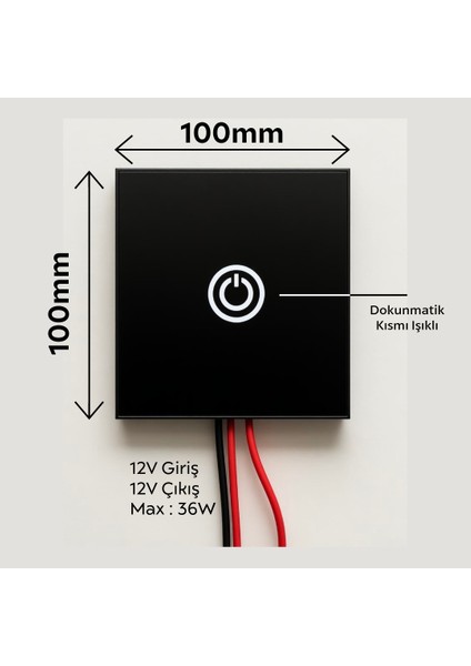 Gömülü 12V Dokunmatik Aç/kapama/karartma Aydınlatma Anahtar modelleri