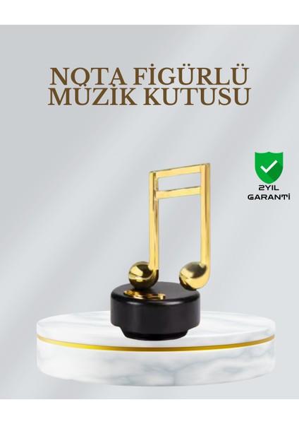 Dönen Nota Figürlü Müzik Box Işıltılı Dekoratif Tasarım - ER001Y-53JYO1