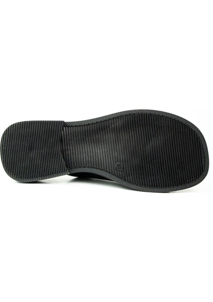 4099 Siyah Deri Parmak Arası Kadın Terlik indirimleri