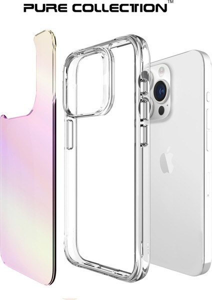 iPhone 15 Pro Max Pure Rainbow Renk Geçişli Şeffaf Kılıf Çizilmeye Dayanıklı Darbe Emici Pembe modelleri