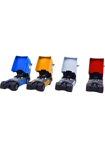 4'lü Sürtmeli Işıklı Metal Diecast Tır Kafası Seti 211298 modelleri
