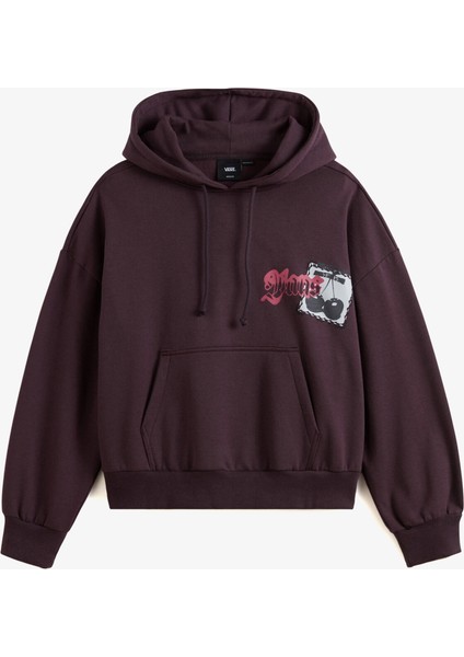 Cherryrise Retro Hoodie Kadın Bordo Sweatshırt.-