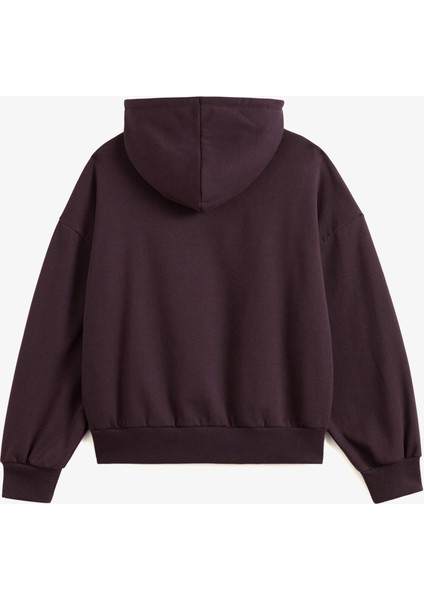 Cherryrise Retro Hoodie Kadın Bordo Sweatshırt.- fiyatları