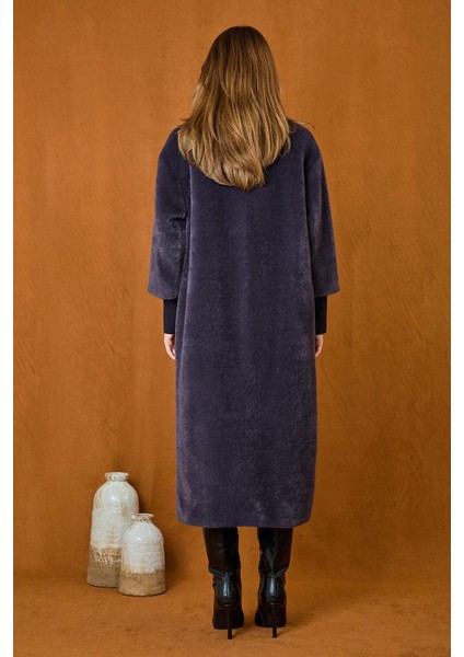 Broş Detaylı Angora Kaban Mont 15231 Antrasit indirimleri