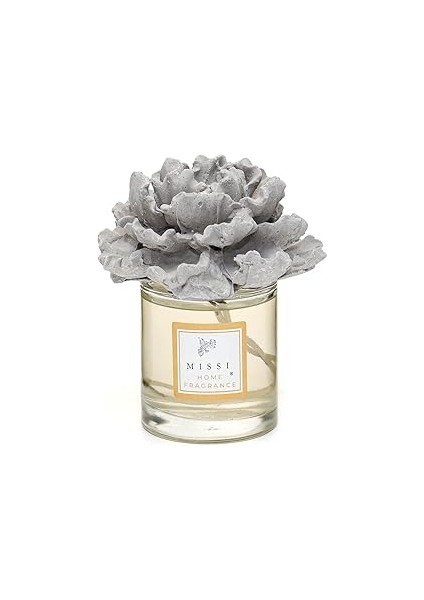 Mi̇ssi̇ 200 ml Gri Seramik Çiçek Taşlı Black Orchid Oda Kokusu
