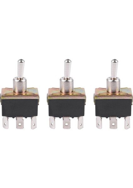 3x Ac 250V/10A 125V/15A Dpdt 3 Konum Açma/kapalı/6 Pıne Kapalı Anahtar Siyah+Gümüş (Yurt Dışından)