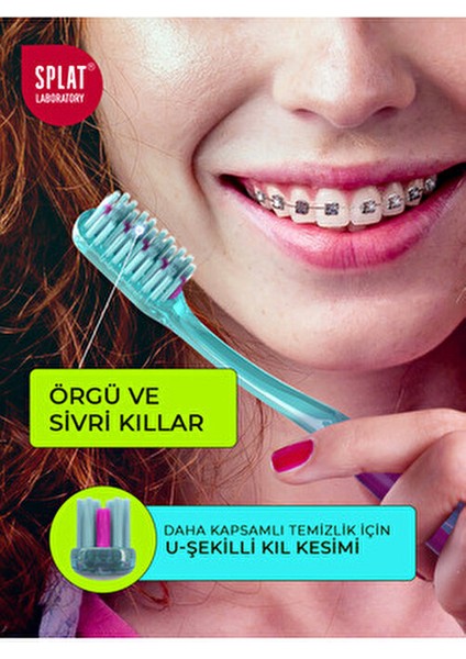Smilex Ortho+ Yumuşak Ortodontik Diş Fırçası Günlük Kullanım İçin Hassas Bakım