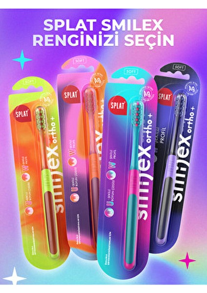 Smilex Ortho+ Yumuşak Ortodontik Diş Fırçası Günlük Kullanım İçin Hassas Bakım
