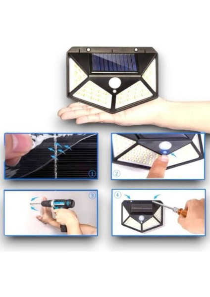 Güneş Enerjili Bahçe Lambası 100 LED Bahçe Lambası Bahçe Aydınlatma - ER001Y-53CZ34 indirimleri