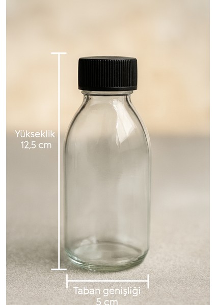 10 Adet 150 ml Kilitli Siyah Kapaklı Şeffaf Detox Shot Şişesi 150 cc Ginger Şat Beyaz Cam Şişe indirimleri