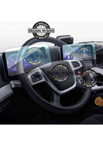 Mercedes Actros Uyumlu Dijital Gösterge ve Navigasyon 9h Nano Ekran Koruyucu 2’li Set 2025-2026