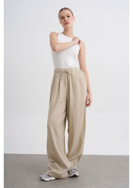 Keten Pantolon Taş modelleri