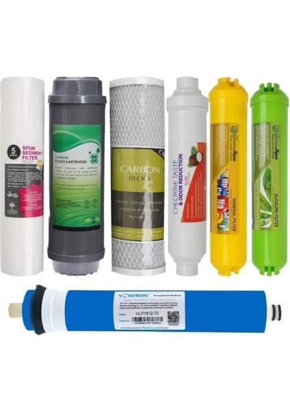 Açık Kasa 7 Li Filtre Set Vontron Membran Çift Karbonlu