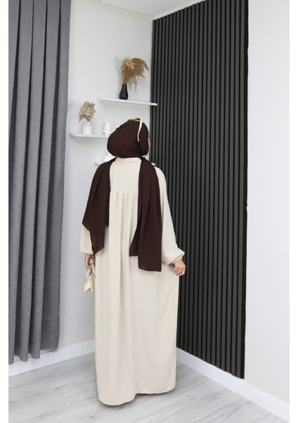 Önü Yarım Pat Düğmeli Gömlek Yaka Robalı Mevlana Elbise fırsatları