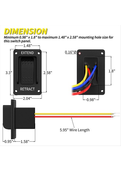 2pcs Ters Polarite Anahtarı 12V Dpdt Anlık 3 Konum Rocker Switch IP67 Su Geçirmez Deniz Kapalı Açık 20A Için Rv Için (Yurt Dışından) modelleri