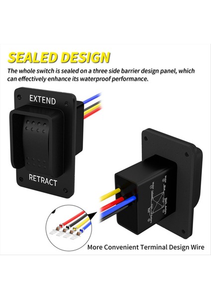 2pcs Ters Polarite Anahtarı 12V Dpdt Anlık 3 Konum Rocker Switch IP67 Su Geçirmez Deniz Kapalı Açık 20A Için Rv Için (Yurt Dışından) fırsatları