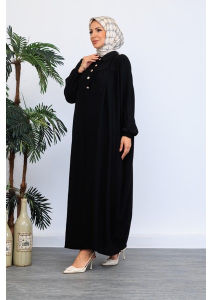 Önü Yarım Pat Düğmeli Gömlek Yaka Robalı Mevlana Elbise fırsatları