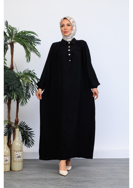 Önü Yarım Pat Düğmeli Gömlek Yaka Robalı Mevlana Elbise indirimleri