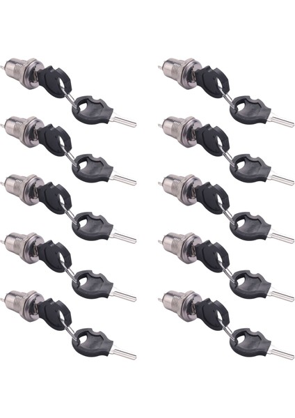 10X Kapalı Iki Terminal Tuş Anahtarı Anahtar Kilit Anahtarı W Tuşları (Yurt Dışından)