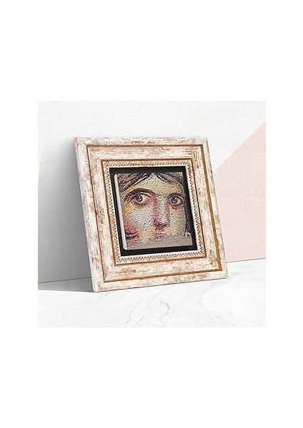 Pinecone Stone Çingene Kızı Mozaiği Taş Duvar Tablosu - Çerçeveli Taş Tablo - Dekoratif Duvar Sanat