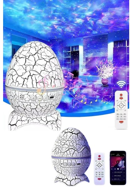 Bluetooth Hoparlör Dinozor Yumurtası Gece Masa Lambası Projektör - ER001Y-53E165 fiyatları
