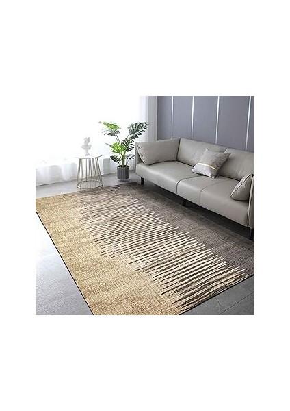 Dizayn Borin Desenli Pamuk Tabanlı Yıkanabilen Kaydırmaz Salon Halısı (80X150)