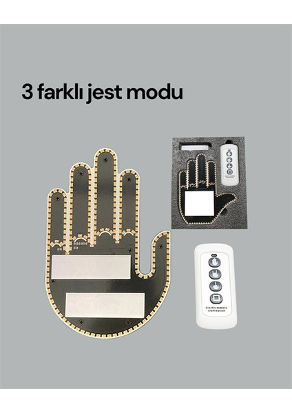 Kablosuz Kumandalı LED Jest Işığı – 3 Modlu Araba Arkası Mesaj Işığı 203 - ER001Y-53NJK indirimleri