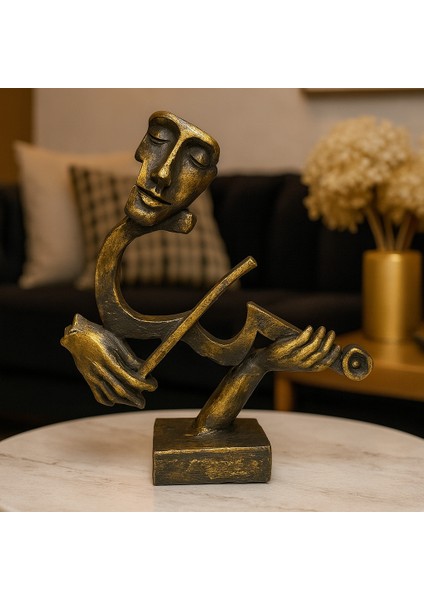 Dekoratif Kemancı Biblo - Eskitme Gold fiyatları