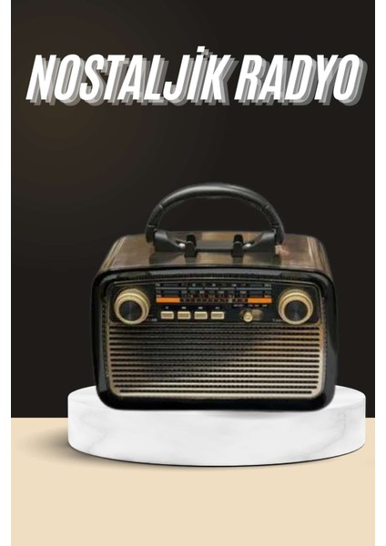 Nostaljik Radyo Bluetooth Bağlantılı Müzik Kutusu Ahşap - ER001Y-53DX11