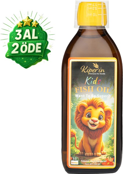 Kids Fish Oil | Çocuk Özel | Yüksek Balık Yağı: 1800, Omega 3:1206MG, EPA:180MG, DHA:900MG | 150ML