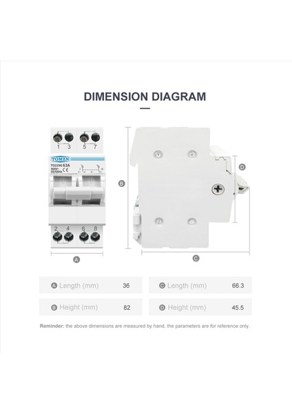 3x Tomzn 2p 63A Mts Çift Güç Manuel Transfer Izole Anahtarı Kilit Kırpma Kesici Din Rayı Izole Anahtarı (Yurt Dışından) fiyatları