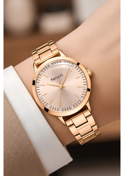 FC.13070M Çelik Kordon Çelik Kasa Kadın Kol Saati, Bileklik Hediye Rose ZMFER201