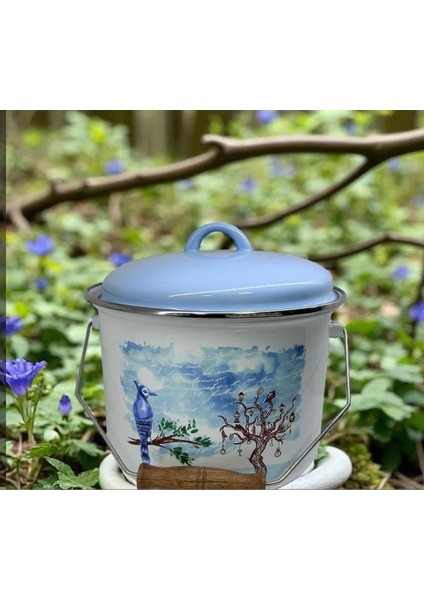 Emaye Bakraç Yoğurt Tenceresi Bakliyat Saklama Tenceresi Patates Soğan Kovası 22 cm 5 Litre fiyatları