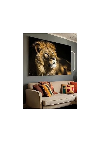 Ar Ajans Kanvas Tablo Ormanlar Kralı Aslan Hayvan Dekoratif Kanvas Tablo 30 x 40