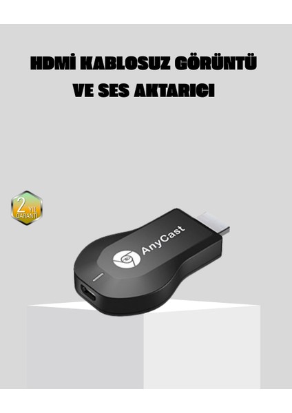 Kablosuz HDMI Görüntü ve Ses Aktarıcı – Anycast M9 Plus Tak-Çalıştır Tv A - ER001Y-53MVX